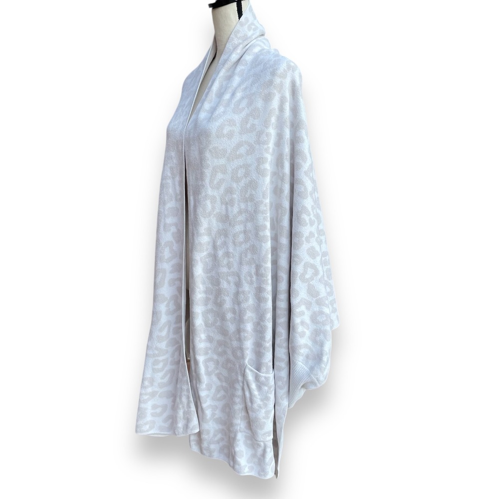 Barefoot Dreams CozyChic Barefoot In the Wild Pashmina Cardigan Cream Stone 1X - Picture 3 of 5
